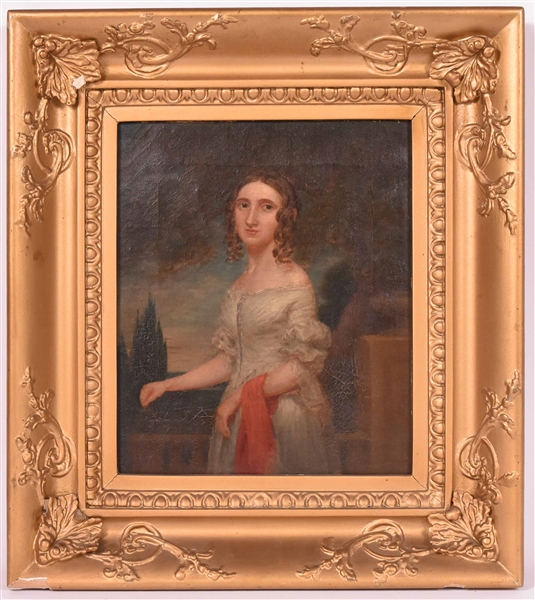 Oil on Canvas Portrait of a Young Girl 