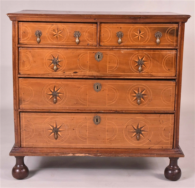 William&Mary Elaborately Inlaid Chest of Drawers
