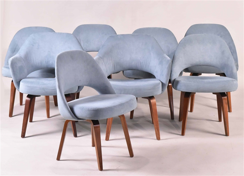 Eight Eero Saarinen Executive Dining Chairs