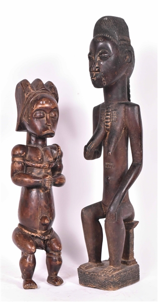 Two African Carved Seated Figures