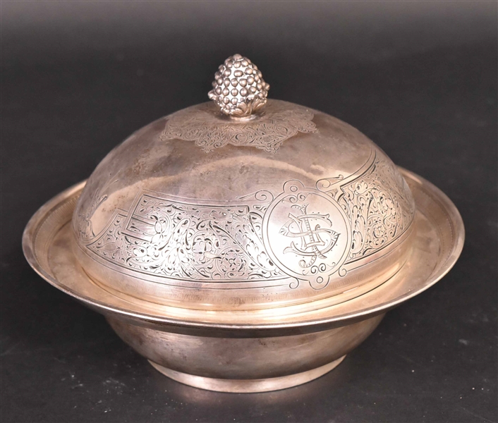 Tiffany  & Co American Silver Covered Butter Dish