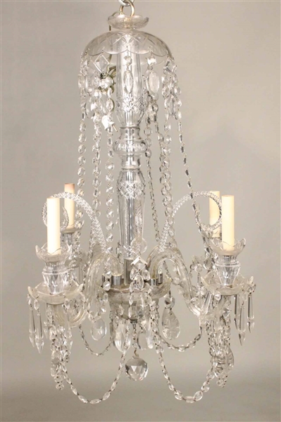 Colorless Glass Four-Light Chandelier