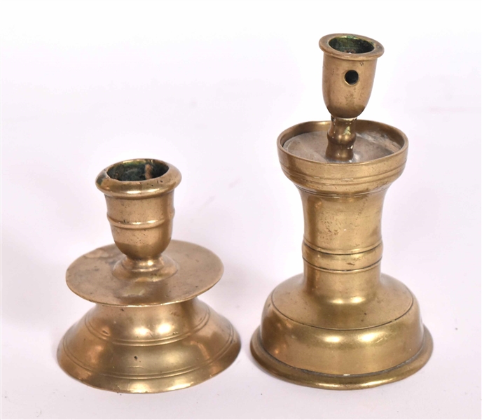 Two Brass Candlesticks, 17th C