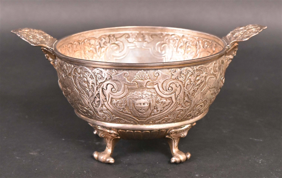 Victorian Silver Two-Handled Footed Bowl