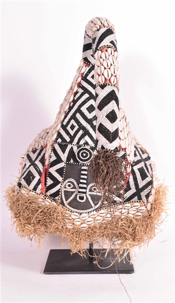 African Beaded Ceremonial Hat