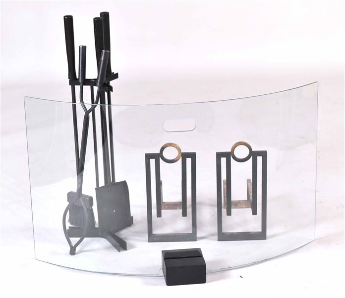 Group of Modern Fireplace Accessories 