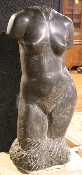 Carved Marble Partial Torso of Nude Female
