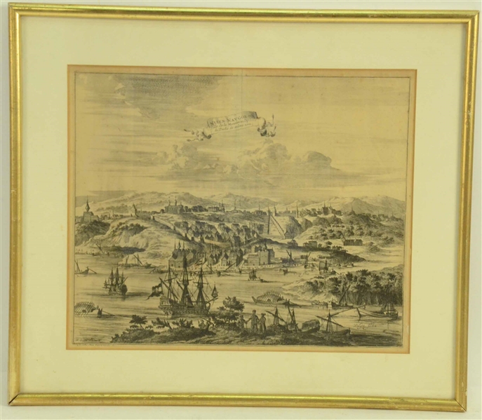 Engraving, Russian Cityscape, Nicolaas C. Witsen