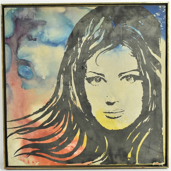 Mixed Media, Woman with Windblown Hair