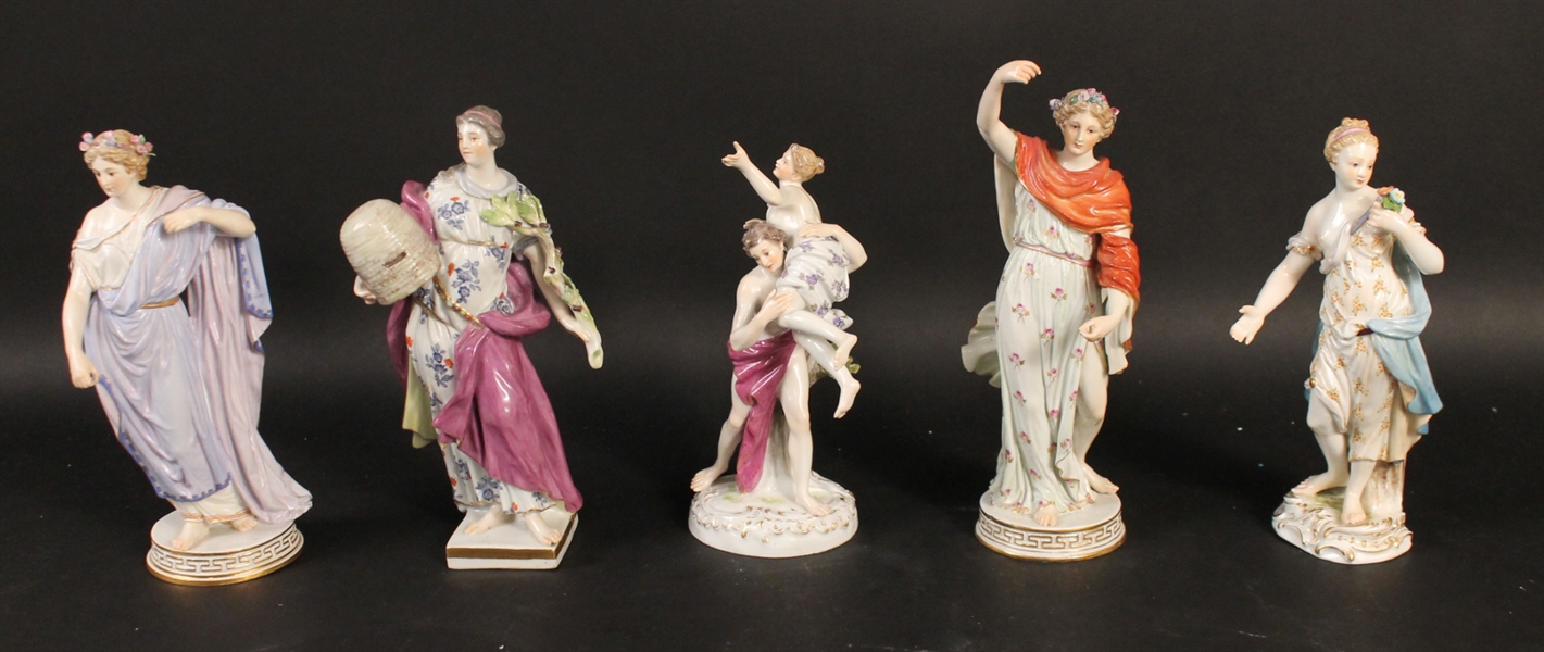 Three Meissen Porcelain "Grace"Figures