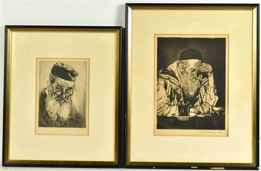 Two Etchings of Rabbis, Joseph Margulies
