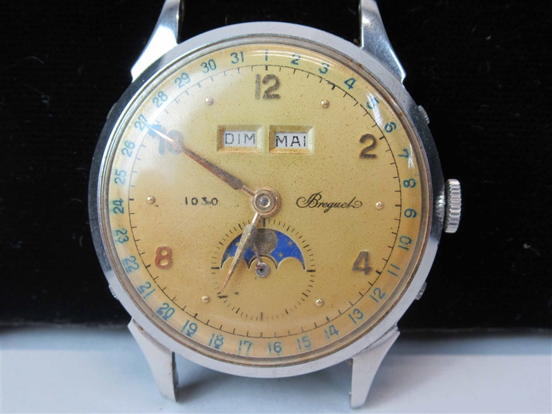 Vintage Breguet #1030 Triple Calendar Wristwatch 