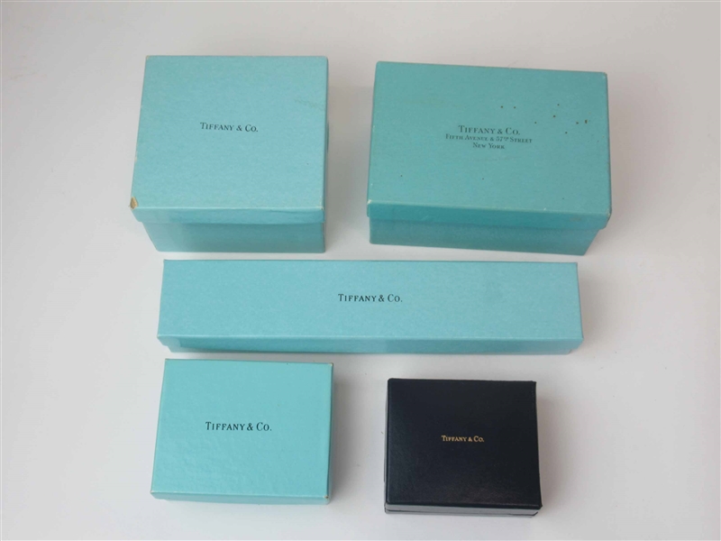 Group of 5 Assorted Tiffany & Co. Jewelry Boxes