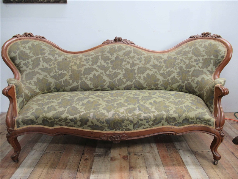 Beautiful Carved Victorian Sofa