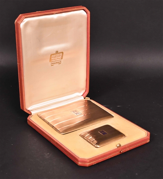 Cartier Boxed Set 14K Yellow Gold Cigarette Case