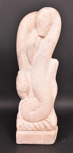 Carved Hardstone Snake-Form Sculpture