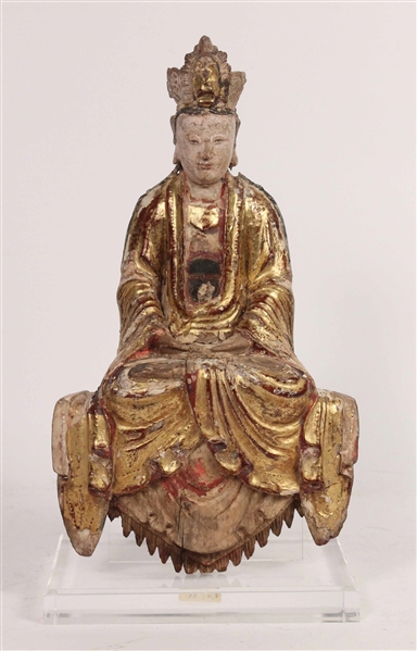 Ming Giltwood Seated Buddha 