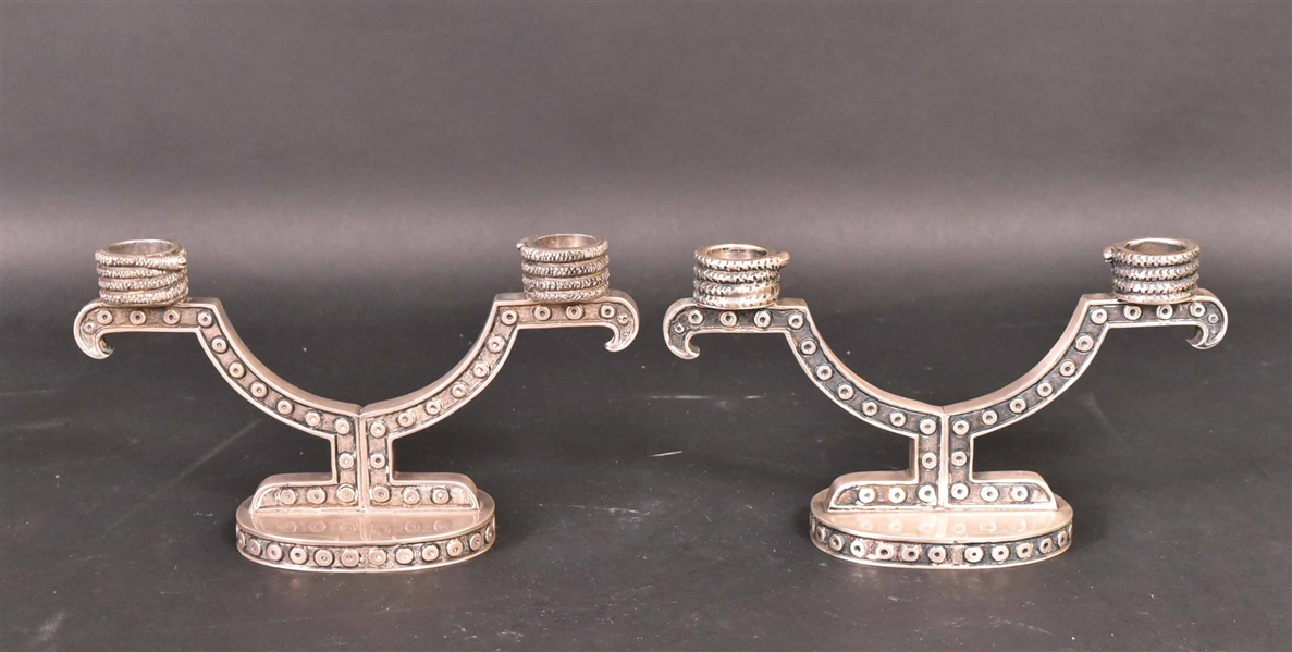 Pair of Tane Mexican Sterling Silver Candleabra