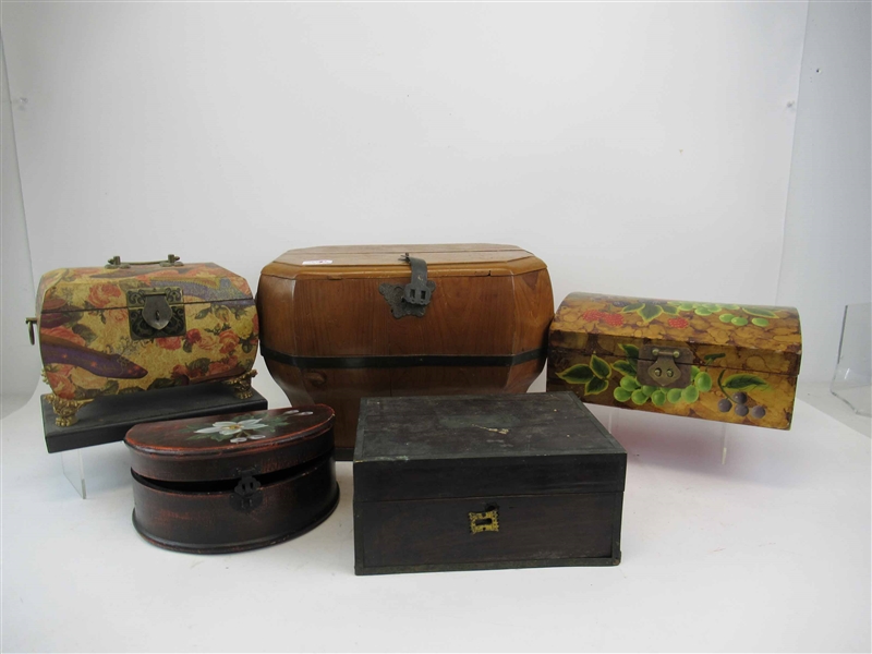 Group of Assorted Paint Decorated Boxes