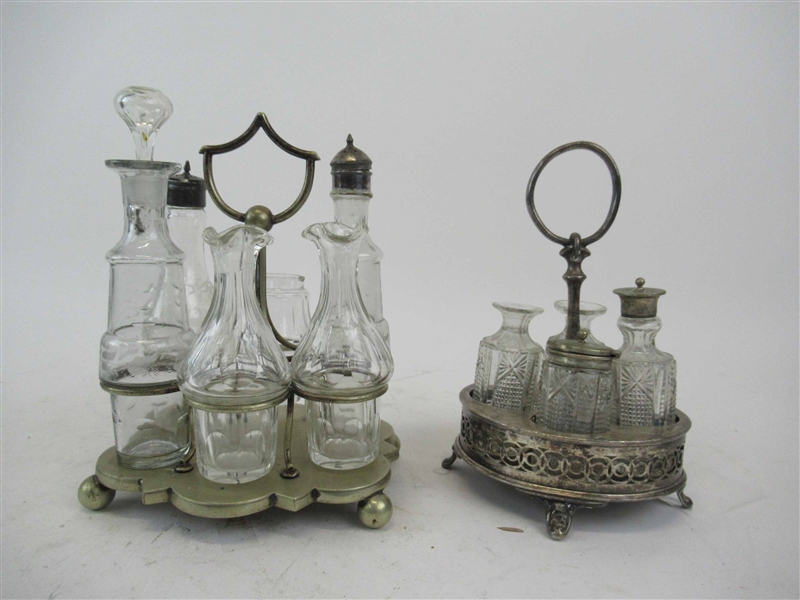 Two Silver Plated Cruet Sets