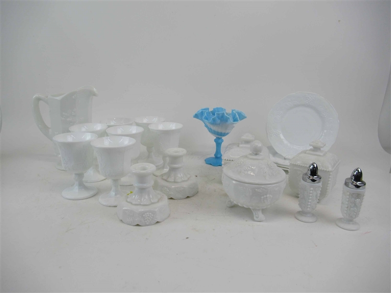 Group of Assorted Milk Glass Table Articles