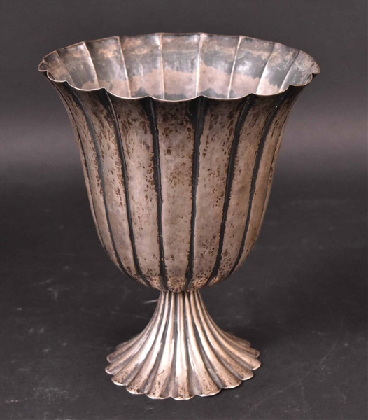 J. Braun Sterling Hand Hammered Fluted Vase