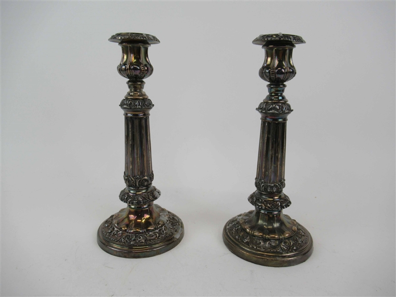 Pair of Silver Plated Adjustable Candlesticks