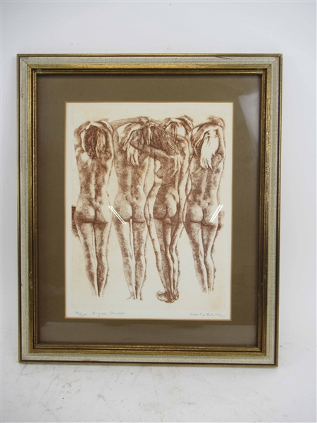 Herbert L. Fink Lithograph of Female Nudes