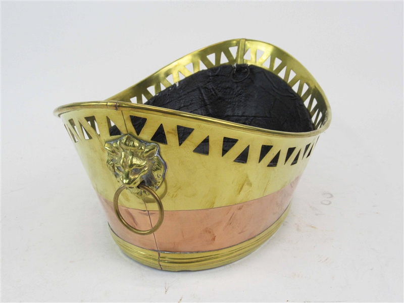 Double Handled Brass and Copper Basket