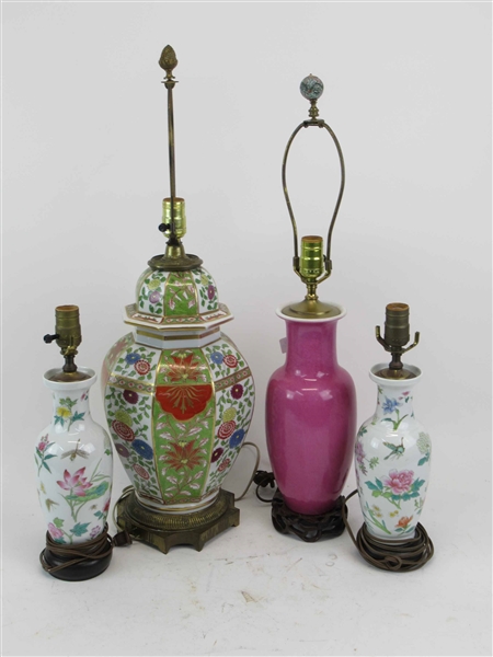 Group of 4 Assorted Table Lamps