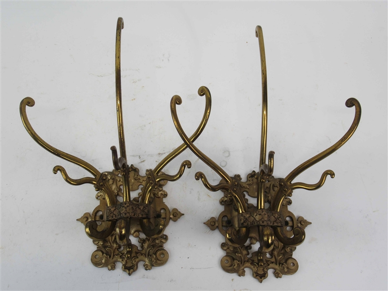 Pair of Victorian Brass Coat Racks