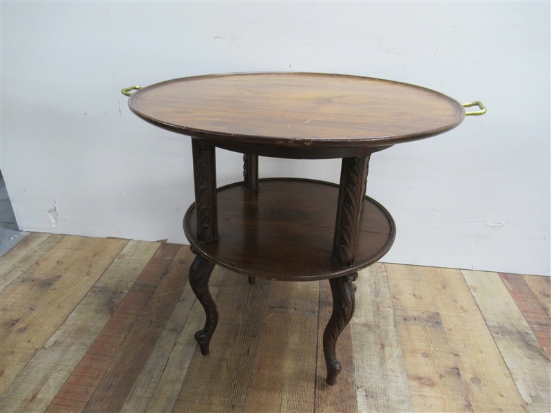 Antique Mahogany Occasional Two Tier Table