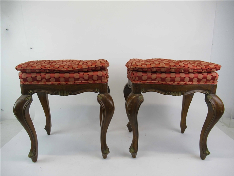 Pair of Louis XV Style Upholstered Benches
