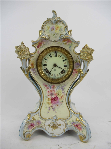 Royal Bon Floral Decorated French Clock Case
