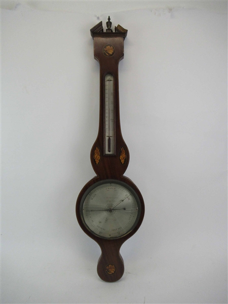 Antique Mahogany Mercury Banjo Barometer