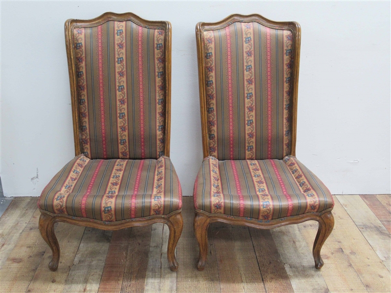 Pair of French Provincial Fruitwood Low Chairs