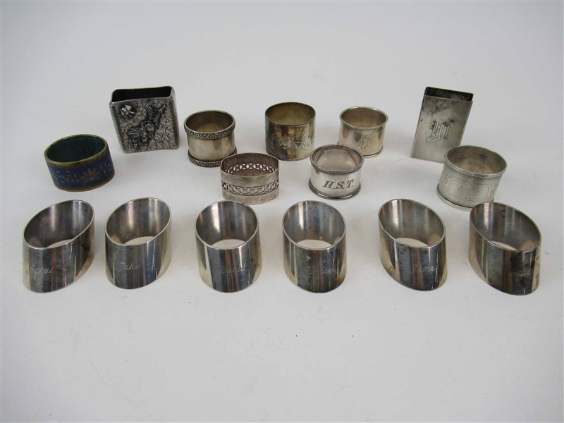 Group of Assorted Silver Plated Napkin Rings