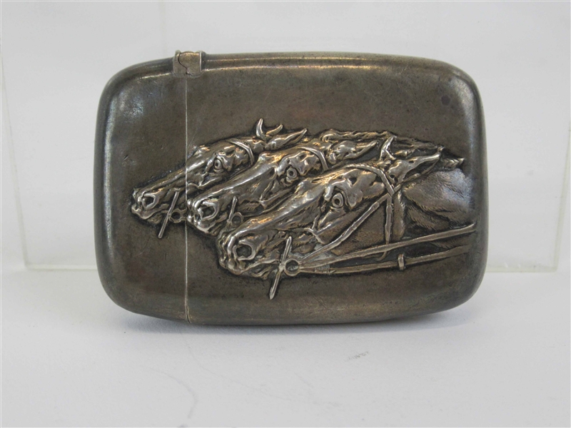 Sterling Silver Horse-Decorated Match Safe
