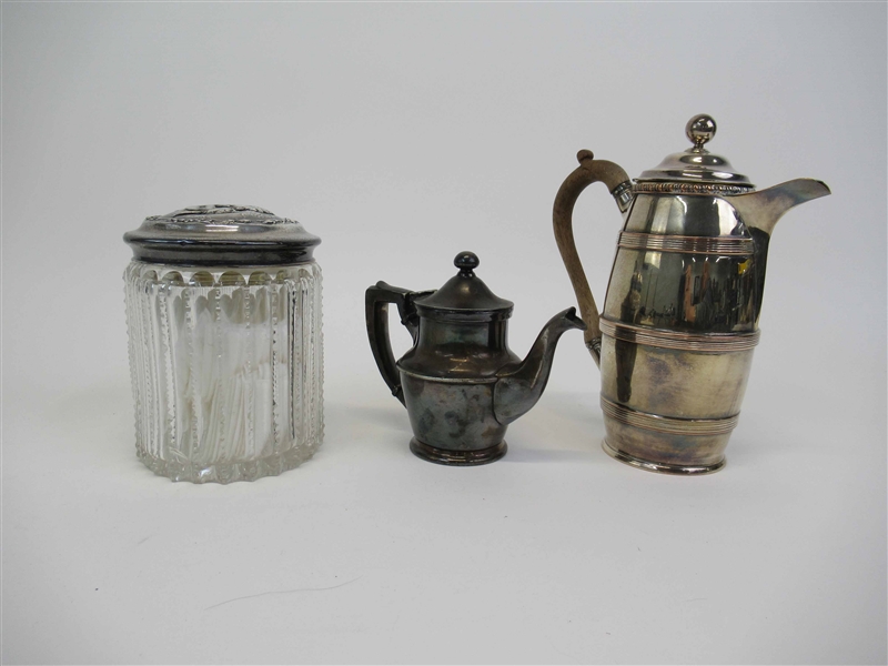 Victorian Sterling Silver Cut Glass Vanity Jar