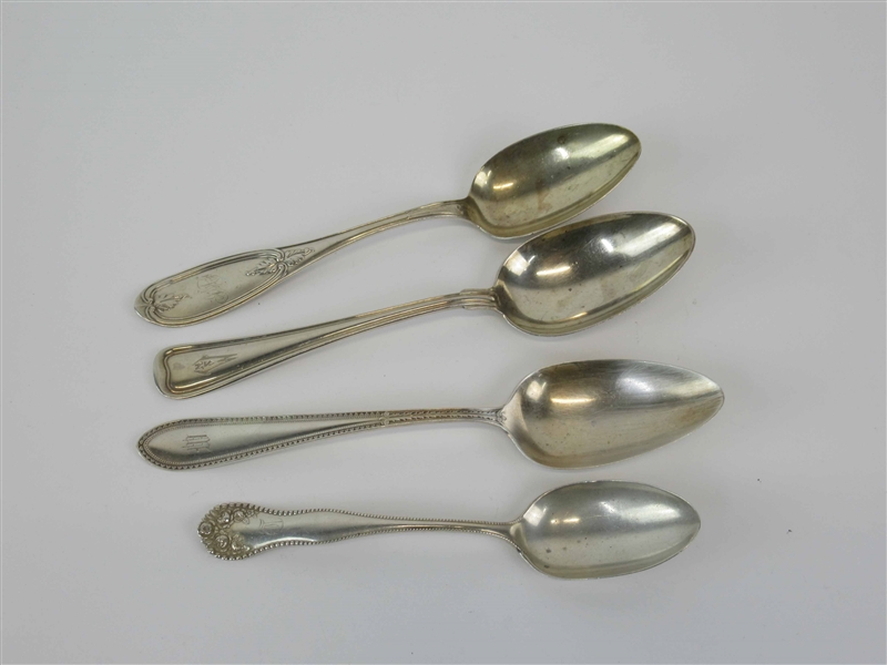 Four of Assorted Sterling Silver Serving Spoons