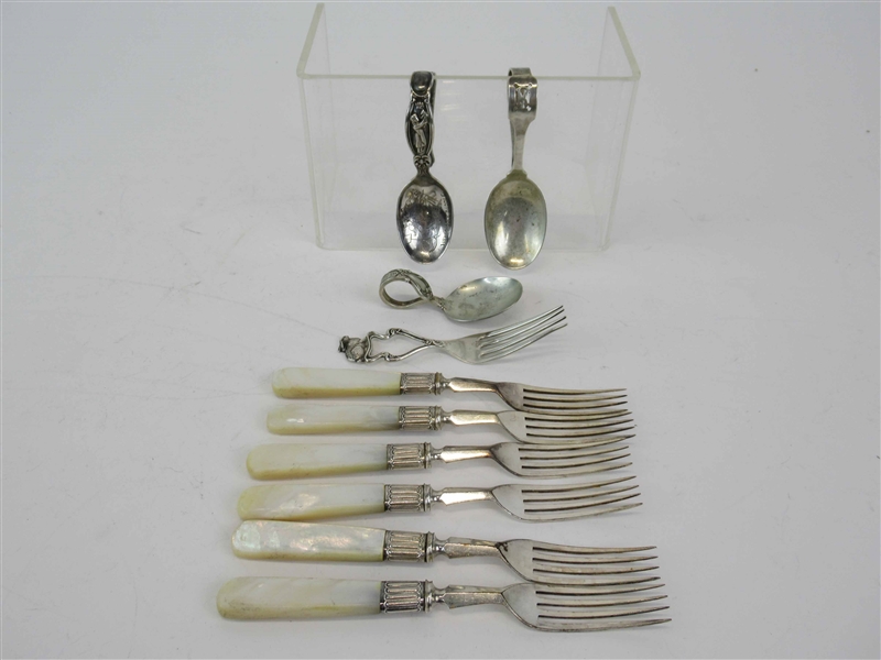 Three Sterling Silver Baby Spoons