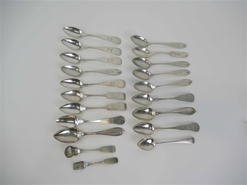 Group of Assorted Coin Silver Spoons