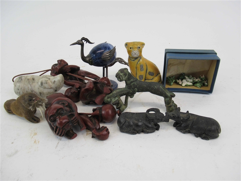 Group of Assorted Stone and Carved Animals