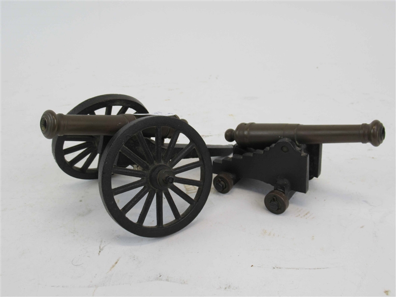 Bronze and Cast Iron Cannon Set