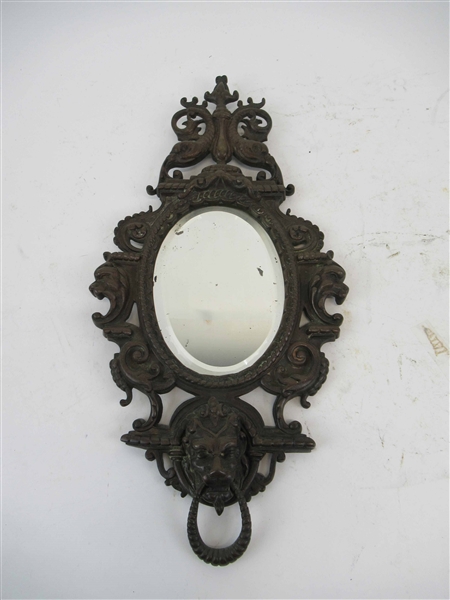 French Bronze Ornate Wall Mirror