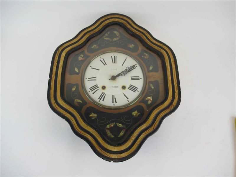 Antique French Montlucon Hanging Wall Clock