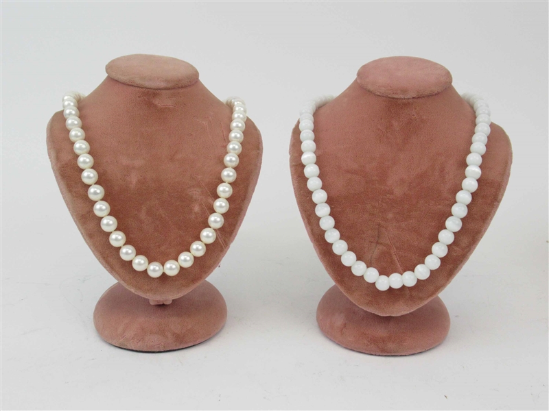 Faux 8MM Pearl Necklace With Magnetic Clasp