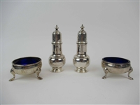 Two Pairs Hallmarked Silver Salts and Peppers