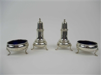 2 Pair of Sterling Silver Master Salt and Pepper