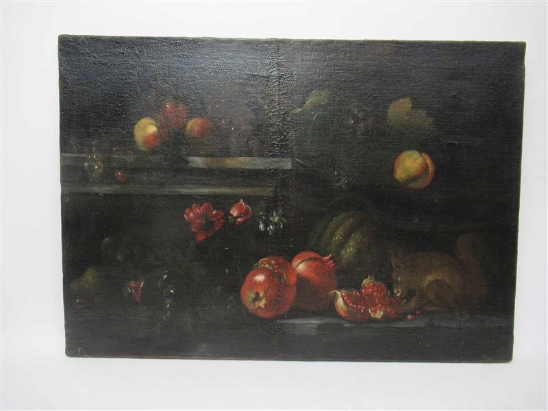 Oil on Canvas Old Master Style 18th C. Still Life
